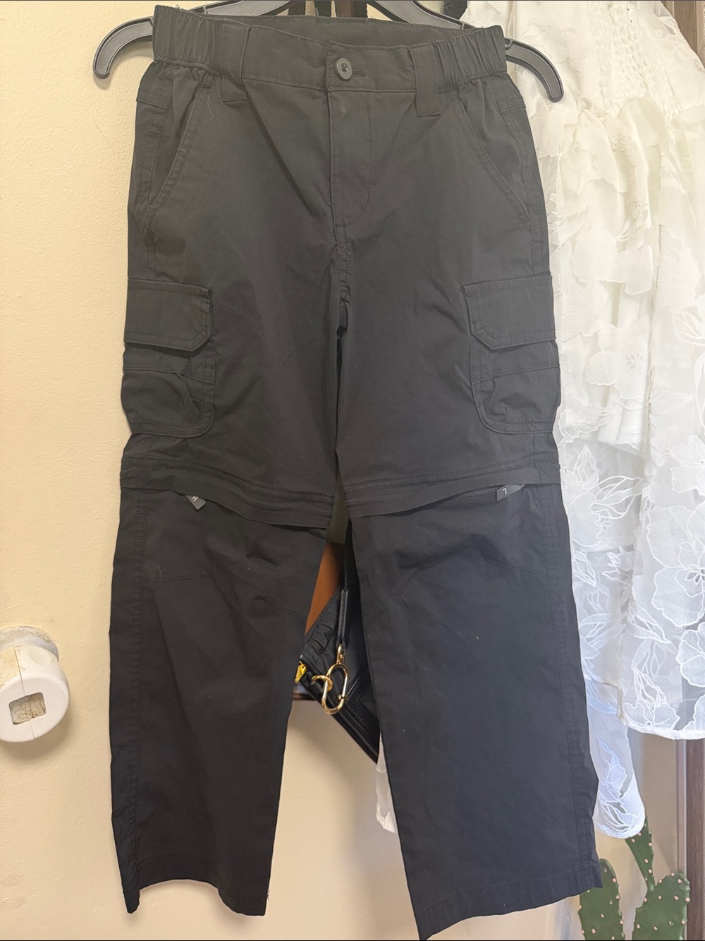 Kids Convertible Cargo Pants - Black